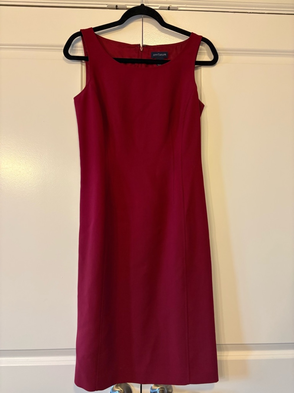Ann Taylor Midi Sheath Dress in Berry